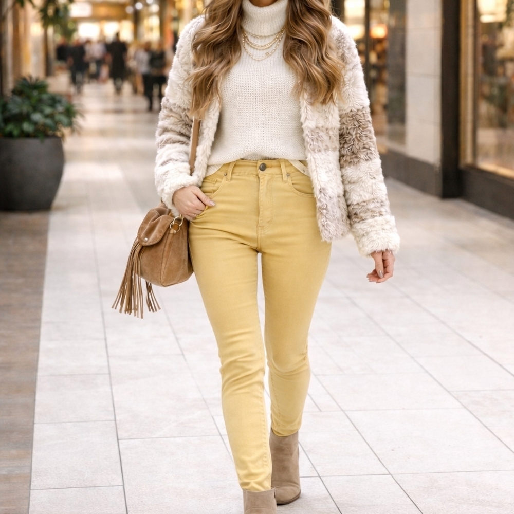 Liverpool The Gia Glider Pull-On Skinny Jeggings Canary Stretch Denim Pants NWT